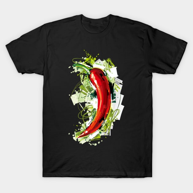 Spicy Red Hot Chili Pepper T-Shirt by yassinebd
